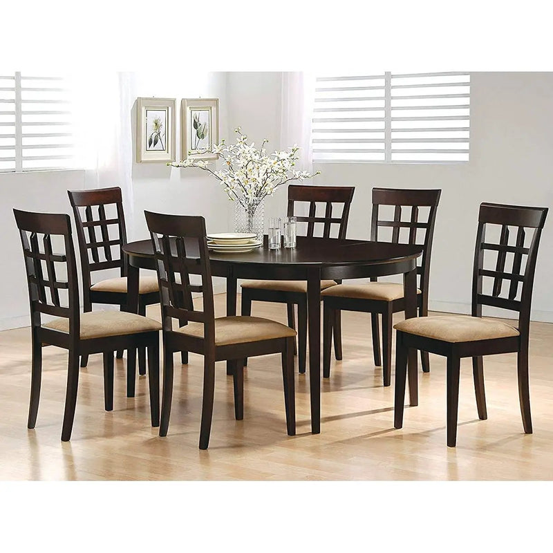 Contemporary Oval Dining Table in Dark Brown Cappuccino Wood Finish by HomePacific