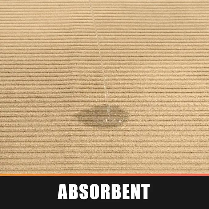 fani Heavy Duty Large Outdoor Indoor Entrance Black Doormat Waterproof Low Profile Entrance Rug Front Door Mat Patio Anti-Skid Rubber Back, 48x72 inch (Beige) by GreenHaven Gardens