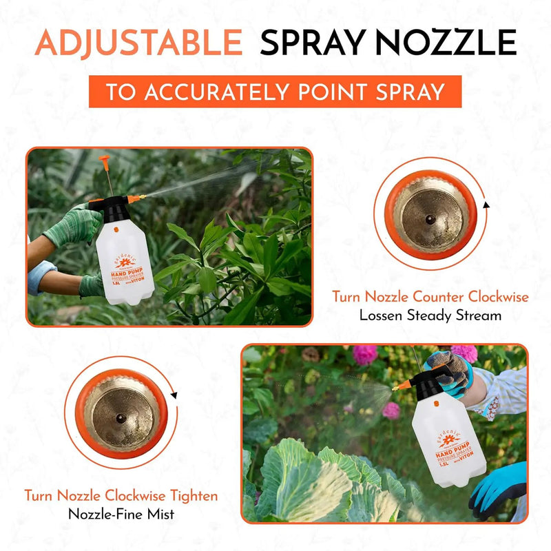 Handheld Pumping Sprayer Viton Seals Sprayers in Lawn and Garden, Spray Bottles for Cleaning Chemical Sprayer Continuous Spray Bottle for Plants 1.5L (0.4 Gal/51oz) by GreenHaven Gardens