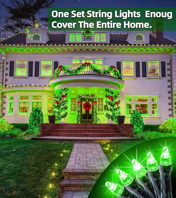 750 LED Outdoor Christmas Lights Decorations, 246ft Green Wire LED Christmas String Lights with Timer Memory, Twinkle Lighs for Indoor Outdoor Xmas Party Christmas Tree Wedding Garden Patio Green by GreenHaven Gardens