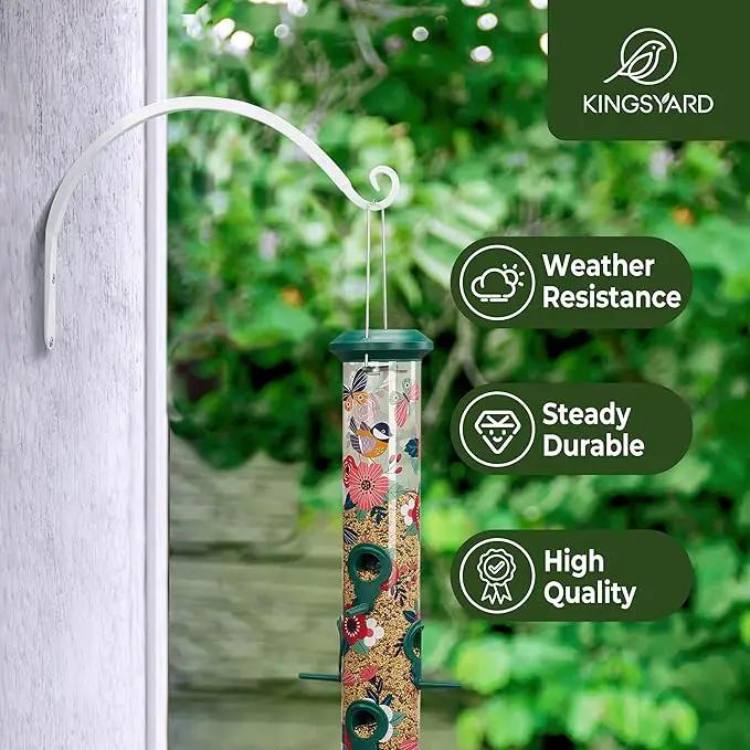 Kingsyard 2-Pack Wall Plant Hanger Outdoor - Heavy Duty Metal Hanging Bracket Hooks for Hanging Plant, Bird Feeders, Lanterns, Wind Chimes Outdoor & Indoor, 12-Inch/White by GreenHaven Gardens