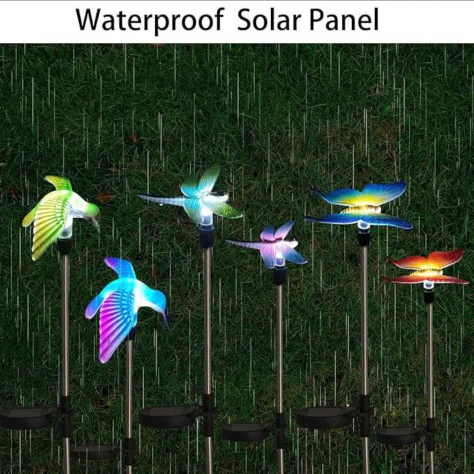 Solar Outdoor Lights with Hummingbird Butterfly Insect Garden Gifts Decor,Solar Garden Stakes Lights for Pathway, Lawn, Patio, Driveway by GreenHaven Gardens