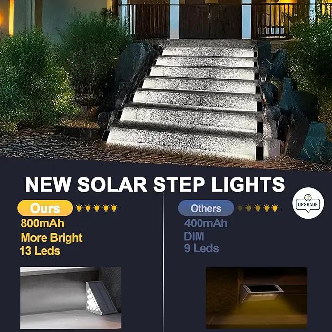 LED Solar Step Lights Waterproof Outdoor Stair Lights, Solar Deck Lights Outdoor Decor IP67 Solar Lights for Yard, Patio, Garden, Walkways, Front Door, Pathway, Driveway (8) by GreenHaven Gardens