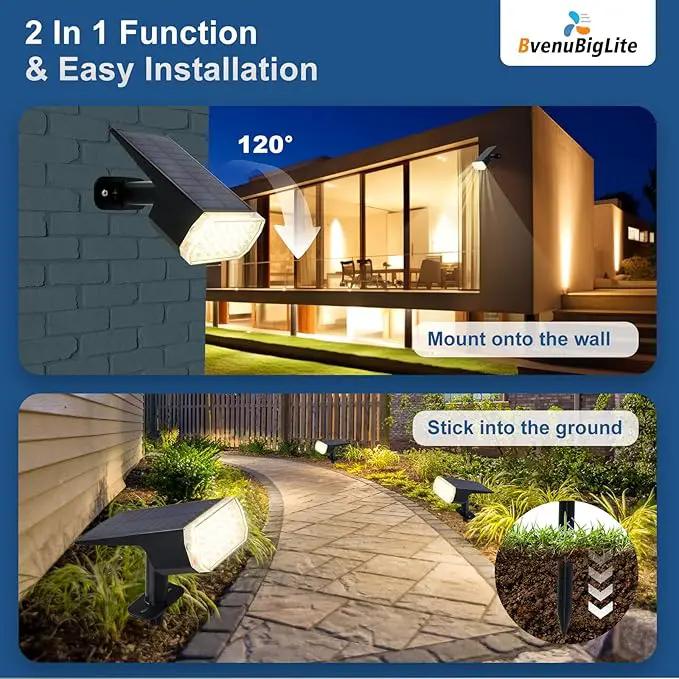 Waterproof Solar Lights Outdoor: IP65 Led Spot Light Decorations for Garden - 3 Lighting Modes Solar Powered for Yard - Dust to Dawn Uplighting Landscape Pathway Drive Patios 6PC Warm by GreenHaven Gardens
