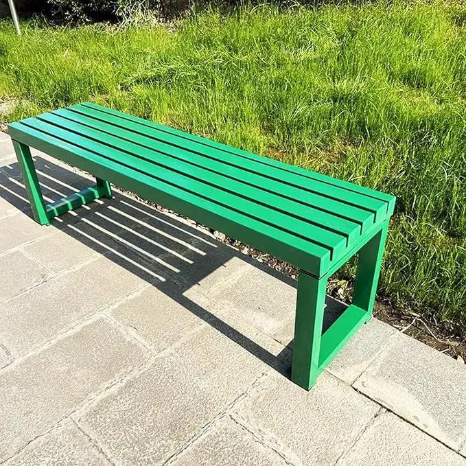 Weatherproof Metal Dining Bench, Outdoor Bench Backless Patio Bench 2-Person Farmhouse Bench Garden Bench for Kitchen, Living Room, Entryway(Green,59in) by GreenHaven Gardens