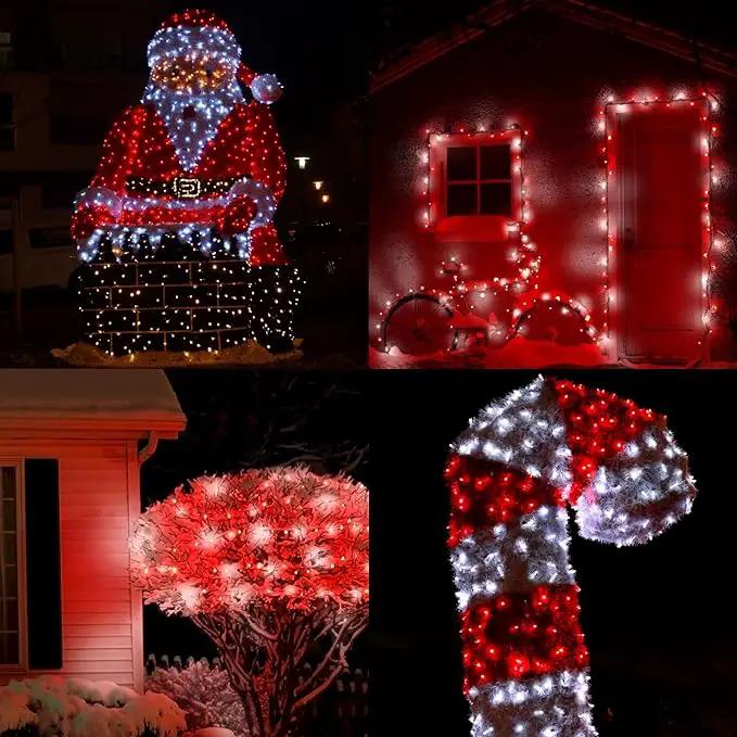 2 Pack Red and White Christmas Lights Indoor Outdoor, Super Bright 66FT 200 LED String Lights Waterproof, Twinkle Xmas Lights with Timer for Christmas Tree Decorations Bedroom Party Garden Patio Decor by GreenHaven Gardens