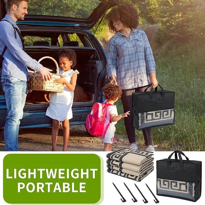 Outdoor Rug 6x9 ft Waterproof, Reversible Outdoor Plastic Straw Rug for Patios Clearance, Outdoor Area Rug Carpet RV Mat for Camping Backyard Deck Porch by GreenHaven Gardens