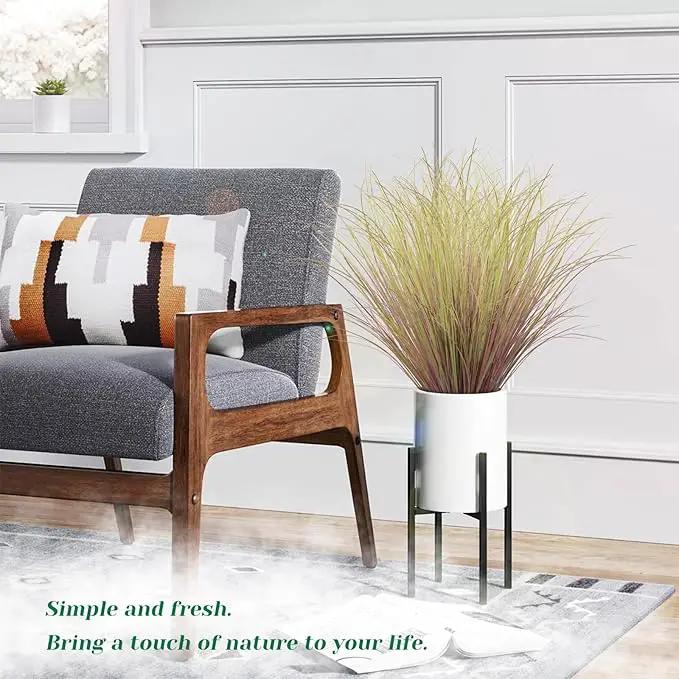 48Pcs Artificial Grass Plants, Faux Shrubs Wheat Grass, Artificial Tall Grass Fake Plants for Outdoor Decor,Artificial Greenery Stems Weed for Room Indoor Home Decor（Light Purple） by GreenHaven Gardens