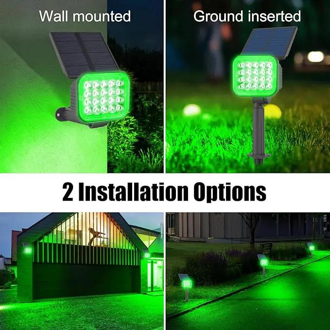 Green Solar Spot Lights Outdoor, St. Patrick's Day Decor Spotlight Waterproof IP65, Adjustable Panel Solar Landscape Spotlights for Tree Yard Halloween Christmas Decor 6 Pack by GreenHaven Gardens