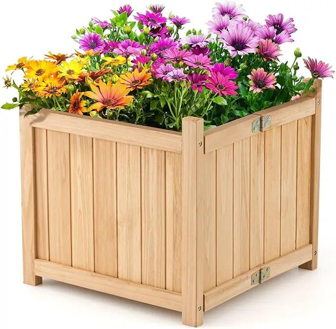 COSTWAY Planter Garden Bed, Folding Planter Box with Drainage Holes for Vegetables, Herbs, Fruits & Flowers, Outdoor Indoor Raised Planting Bed for Patio, Backyard, Lawn, 15" L x 15" W x 14" H by GreenHaven Gardens