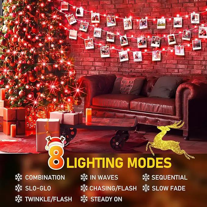 KNONEW Outdoor Christmas Lights 300 LED 99ft String Lights 8 Modes & Memory Fairy Light Plug in Waterproof LED String Lights for Xmas Yard Tree Wedding Party Holiday Decorations (Red) by GreenHaven Gardens