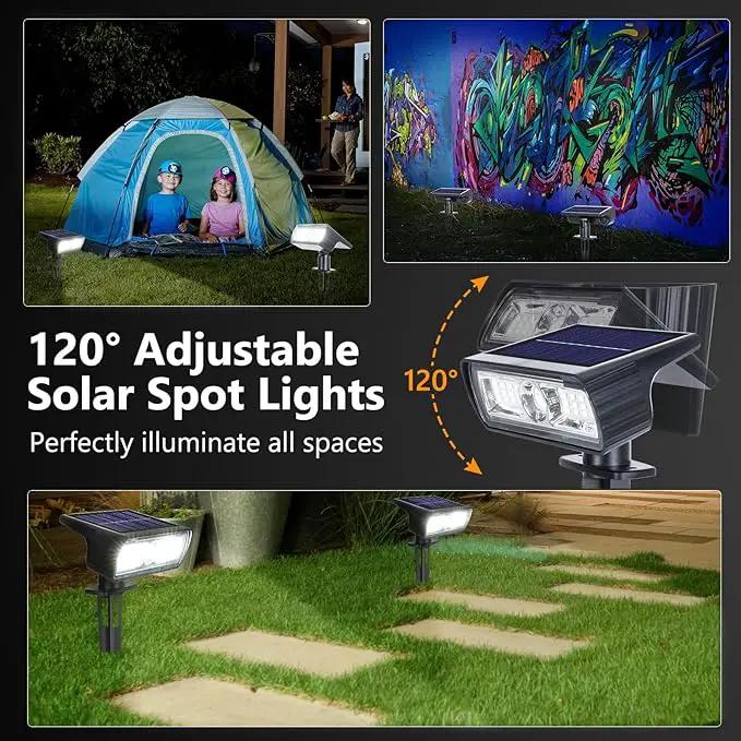 Toodour Solar Spot Lights Outdoor, 6 Pack Christmas Lights With 2 Modes, Waterproof Solar Powered Flood Landscape Lighting for Yard Garden Pathway Walkway Xmas Decor - Cool White by GreenHaven Gardens