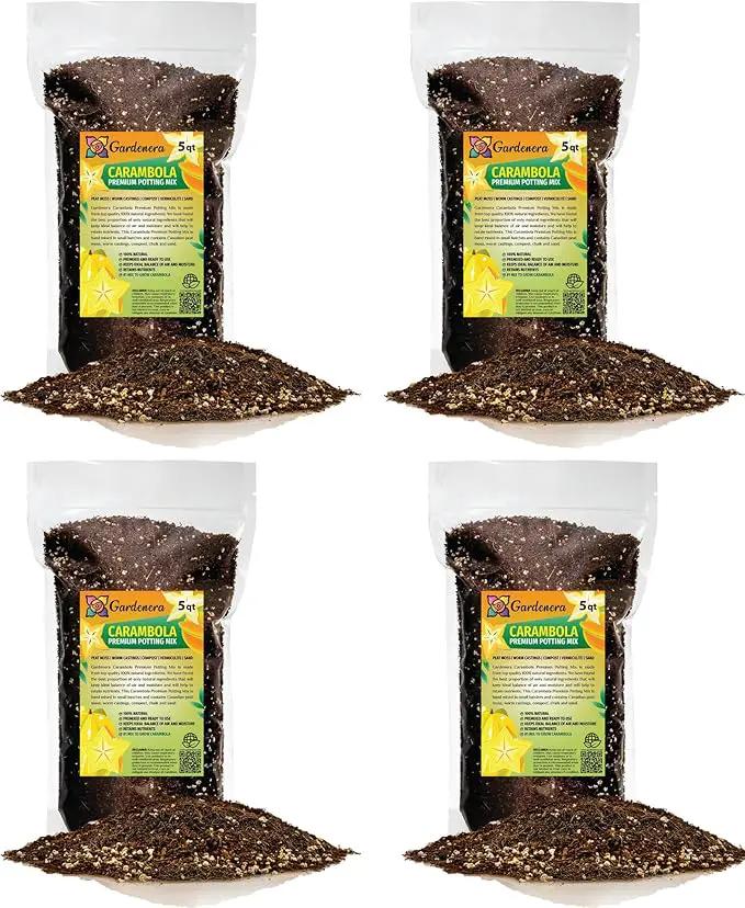 Premium Carambola Potting Soil Mix - Perfect Balance of Nutrients, Drainage, and Aeration for Thriving Starfruit Trees - 20 Quart by GreenHaven Gardens