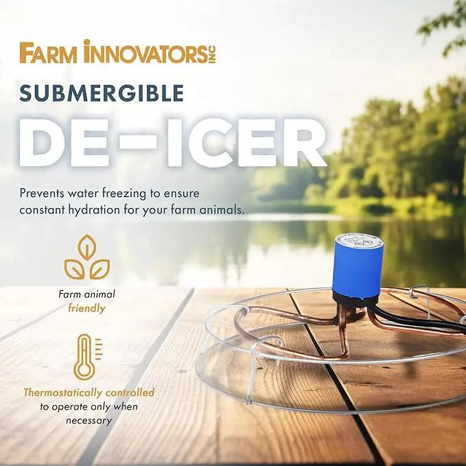 Farm Innovators 1500 Watt Cast Aluminum Submergible Water Tank Deicer, with Self Regulating Thermostat and Anti Chew Cord Protector, 2 Pack by GreenHaven Gardens