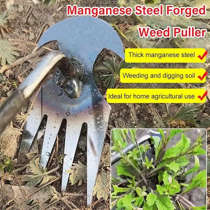 Amposei Weeding Artifact Uprooting Weeding Tool, Multifunctional Weeder, Hand Weeder Tool, Stand Up Weed Puller Tool with Handle for Garden Yard Farm Weed Removal (11in+20in, Metal) by GreenHaven Gardens