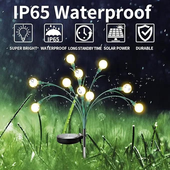 Aogist Solar Garden Lights Outdoor Waterproof,6 Packs 60 LED,Sway by Wind, Yard Patio Pathway Decoration, High Flexibility Iron Wire & Heavy Bulb Base,Warm White by GreenHaven Gardens