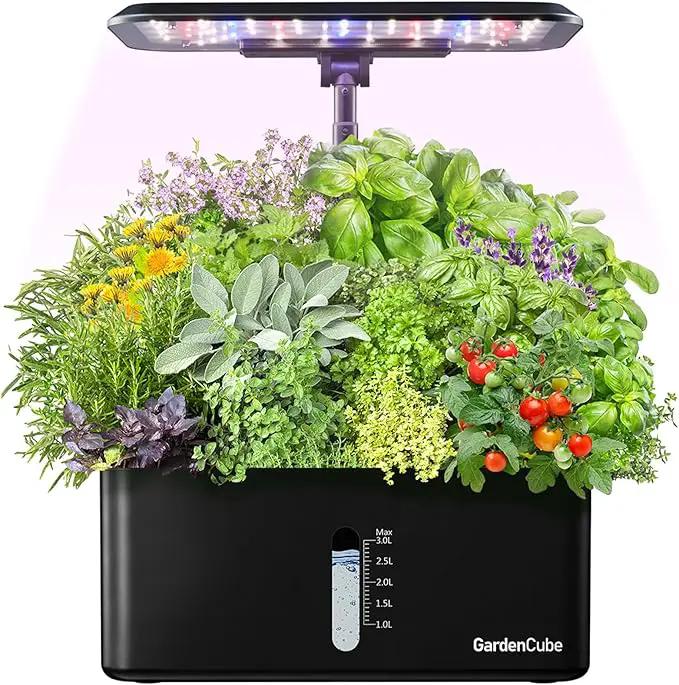 Hydroponics Growing System Indoor Garden: Herb Garden Kit Indoor with LED Grow Light Quiet Smart Water Pump Automatic Timer Healthy Fresh Herbs Vegetables - Hydroponic Planter for Home Kitchen Office by GreenHaven Gardens