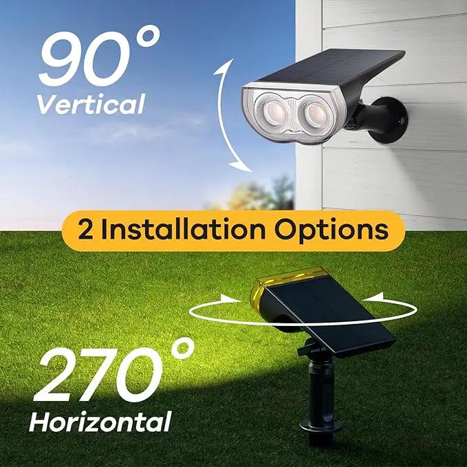 Consciot Solar Spotlights Outdoor, IP67 Waterproof 2-in-1 Solar Spot Lights, Durable Christmas Decorations Lights for Garden Yard Pathway Driveway Porch Walkway, Auto On/Off, 2 Pack(Warm White) by GreenHaven Gardens