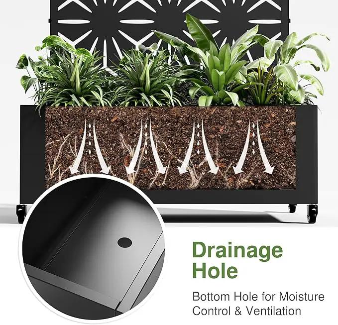 Casaphoria Metal Raised Garden Bed with Trellis and Wheels, 72"x35"x16" Arched Planter Box for Climbing Plants, Vegetables & Vines, Features Drainage Holes and Privacy Screen (Black-Star) by GreenHaven Gardens