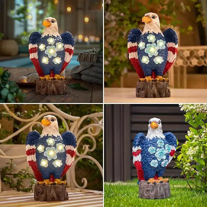 TAKE ME Gardening Gifts Birthday Gifts for Women Garden Outdoor Decor Amercian Eagle Solar Lights Outdoor Eagle Lovers Womens Gfits for Patio, Yard (America Eagle) by GreenHaven Gardens