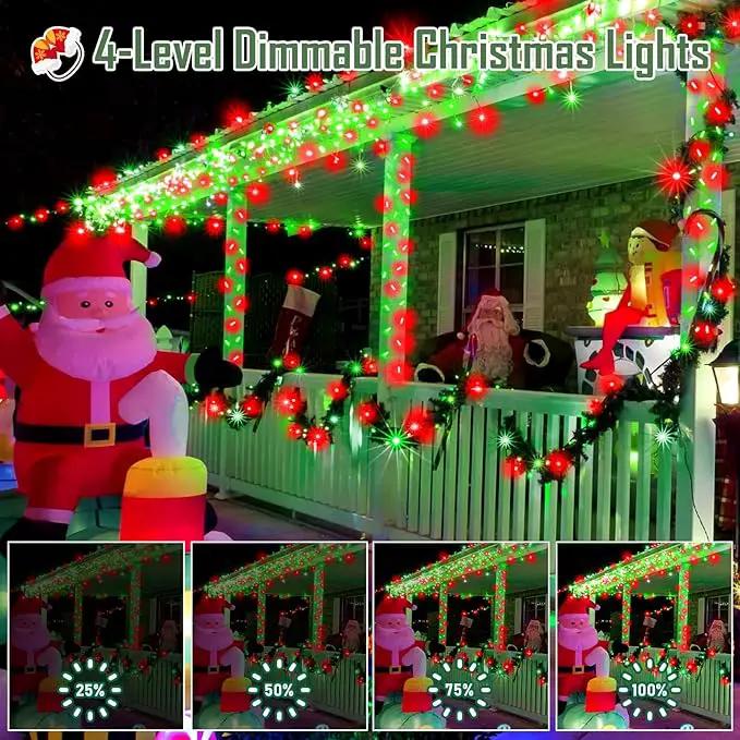 Heceltt 1600 LED 630 FT String Lights Outdoor, 8 Modes Christmas Lights Plug in, Waterproof Led String Lights with Timer and Memory for Christmas Home Party Tree Decorations (Red and Green) by GreenHaven Gardens