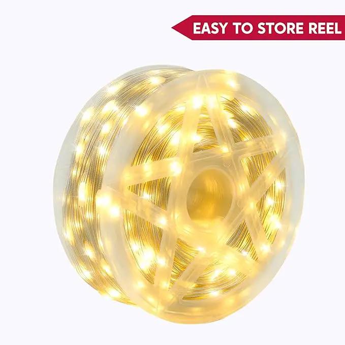 Joiedomi 600 LED Christmas Lights Outdoor,197 FT Warm White Christmas Tree Lights with 8 Modes Timer, PVC Clear Wire String Lights with Reel for Indoor Outdoor Holiday Xmas Eve Night Decorations by GreenHaven Gardens