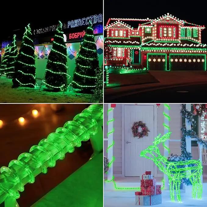 100ft LED Rope Lights Outdoor, 720 LED Connectable and Flexible Tube Lights with 8 Modes, Waterproof LED Rope Lighting for Garden, Patio, Pool, Bedroom, Party, Indoor Outdoor Christmas Decor (Green) by GreenHaven Gardens