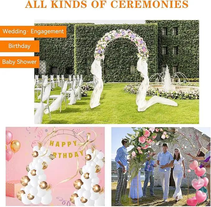 Adorox Metal Garden Arch Trellis for Climbing Plants 7.8ft Outdoor Arch Wedding Halloween Christmas Vine Trellis Pumpkin Archway Assemble Freely 2 Sizes Gold by GreenHaven Gardens
