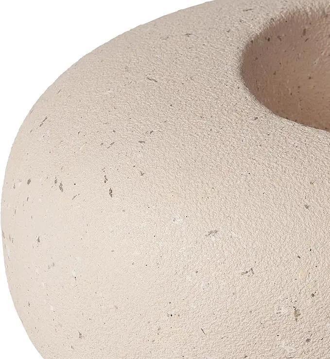 Stone - Mimicking Indoor/Outdoor Concrete Planter - Concrete Composite | Durable for Lawns & Commercial Decor (Beige, Small) by GreenHaven Gardens