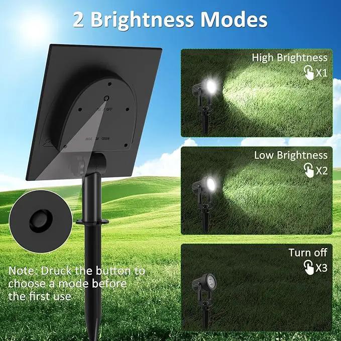 T-SUNUS Solar Garden Spotlight White Outdoor, 4-in-1 Solar Spot Lights 6000K IP65 Waterproof 9.8ft Cable, 5W Separated Solar Panel, Auto On/Off for Tree Patio Yard Driveway Pathway Pool Area by GreenHaven Gardens