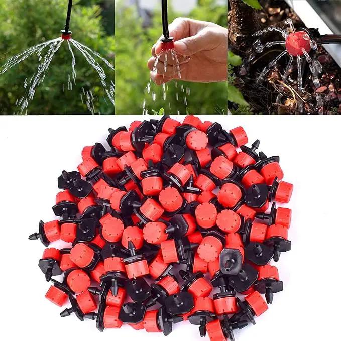 MSDADA 110 Pcs Adjustable Irrigation Drippers Sprinklers Emitter Drip Anti-Clogging Watering System for Flower beds,Gardens, Lawn on 1/4'' Barb by GreenHaven Gardens