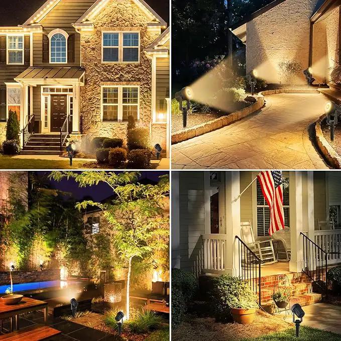 Solar Spotlights Outdoor 4Pack Warm White Landscape Lights IP65 Waterproof Solar Lights Plant Decorative Lighting for Garden Yard Path Lawn by GreenHaven Gardens