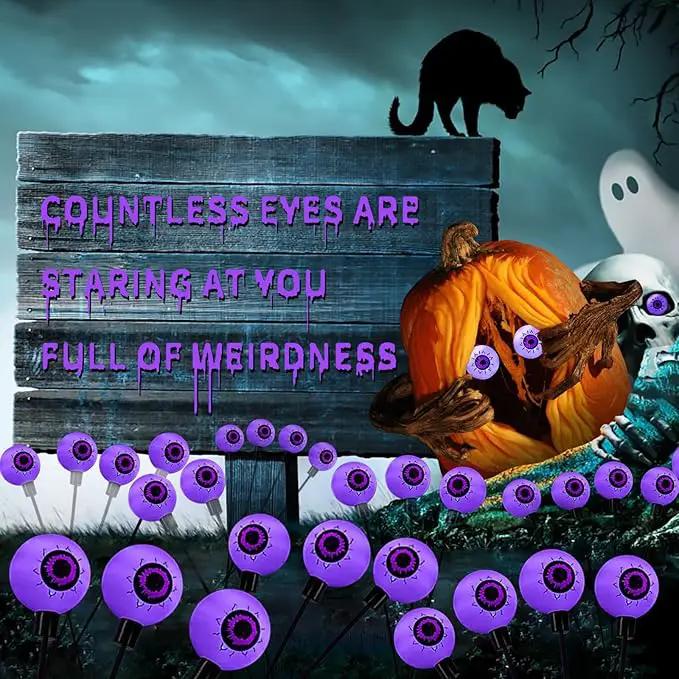 Aogist Halloween Decorations Eyeball Swaying Firefly Light Bright Long Standby Time Waterproof Outdoor Lights for Beautiful Spaces Garden Yard Lawn Pathway Porch Party Decor (Purple, 4 Pack-24 LEDs) by GreenHaven Gardens