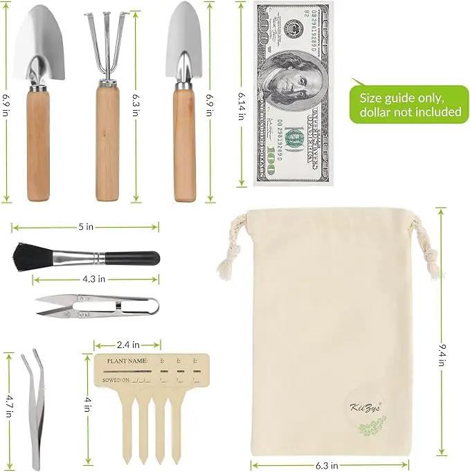 Indoor Garden Tools for Gardening - KiiZYS 12-Piece Small Garden Tools Set - Indoor Gardening Gifts for Women - Mini Hand Tools House Plant Tool by GreenHaven Gardens