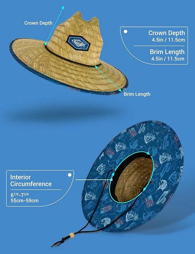 Palmyth Straw Hat for Men & Women Sun Hats, Beach Hat, Fishing Hat Wide Brim UPF 50+ Sun Protection by GreenHaven Gardens