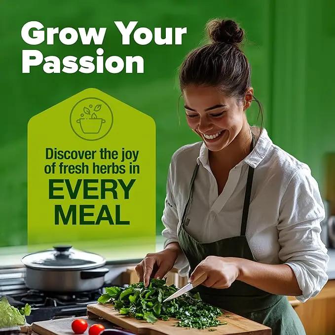 HOME GROWN Indoor Herb Garden Starter Kit - Christmas Gift for Gardeners - Complete 5 Herb Plant Grow Kit - Unique Gift for Mom, Women, Her, Men - Birthday Gift by GreenHaven Gardens