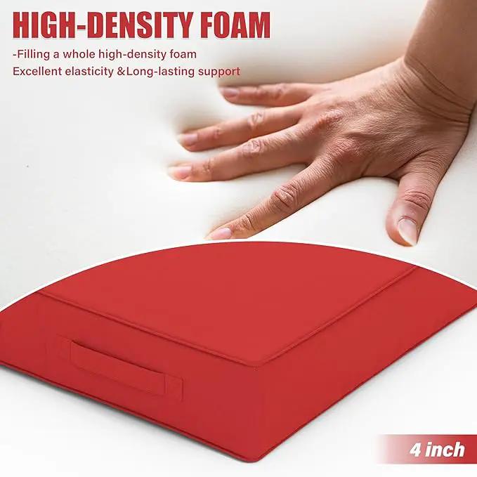 Patio Chair Cushions 19 X 19 X 4 Inch Waterproof Outdoor Seat Cushions for Patio Furniture, Outdoor Sofa Couch Pads with Ties & Handle, Set of 2, Red by GreenHaven Gardens