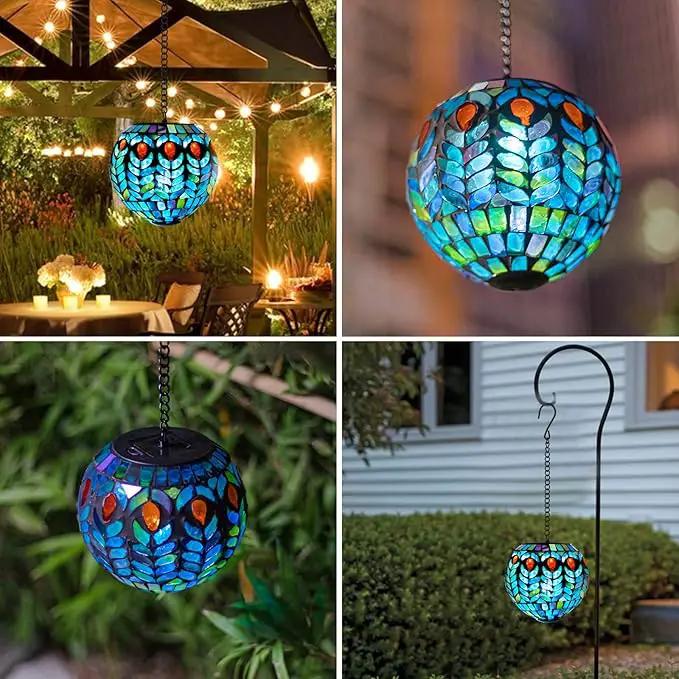 VCUTEKA Hanging Solar Lanterns Mosaic Solar Lights with Hook Up, Outdoor Garden Lights Decor for Yard Tree Fence Patio by GreenHaven Gardens