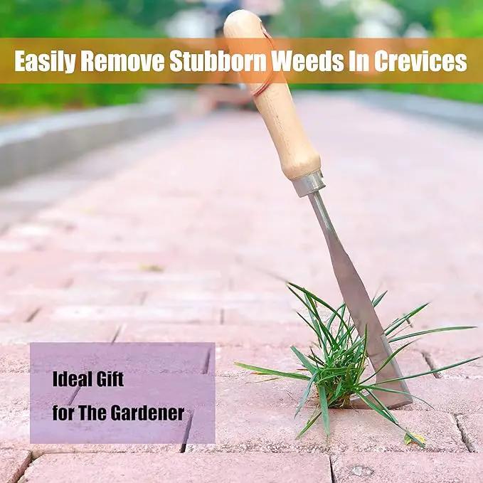 SHANFEEK Crack Weeder Weed Remover Tool for Garden Yard Weed Puller Hoe Gardening Tools Stainless Steel One-Piece Molding(L-Type) by GreenHaven Gardens
