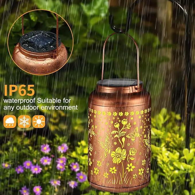 Solar Lanterns Outdoor Waterproof Hummingbird Garden Decor Christmas Gifts for Women Mom Grandma Hanging Lights Metal Solar Decoration Outside for Yard, Patio,Backyard,Porch(Butterfly and Sunflower) by GreenHaven Gardens