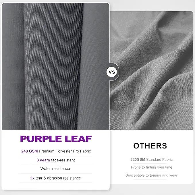 PURPLE LEAF 9' X 12' Left-right Tilting Outdoor Patio Umbrella Swivel Offset Cantilever Heavy Duty Rectangle Aluminum Umbrella with UV Resistant for Deck Pool Patio Backyard, Graphite Grey by GreenHaven Gardens