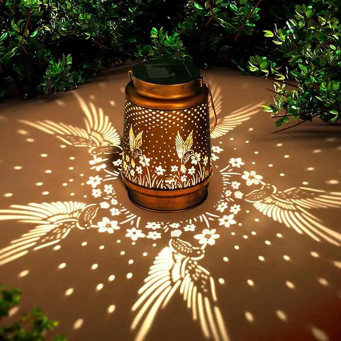 Hummingbird Solar Lantern Outdoor Hanging, Metal Bird Decor Waterproof LED Decorative Light for Garden Patio Yard Lawn Backyard Front Porch, Christmas Thanksgiving Birthday Gifts for Women Mom Grandma by GreenHaven Gardens