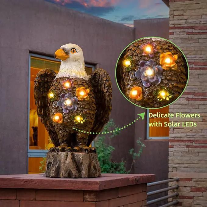 TAKE ME Gardening Gifts Outdoor Decor Eagle Solar Lights Christmas Garden Gifts for Eagle Lovers Birthday Gifts for Women Garden Decor Patio Yard Decor (Brown Eagle) by GreenHaven Gardens