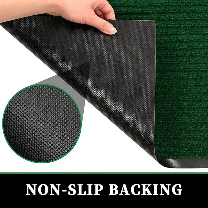 Profile Rubber Door Mat, 60x35inch, Heavy Duty, Entrance Doormat, Indoor and Outdoor, Waterproof, Easy Clean Shoe Scraper, Home Rug Welcome Mats for Entryway, Patio, Porch, Green by GreenHaven Gardens