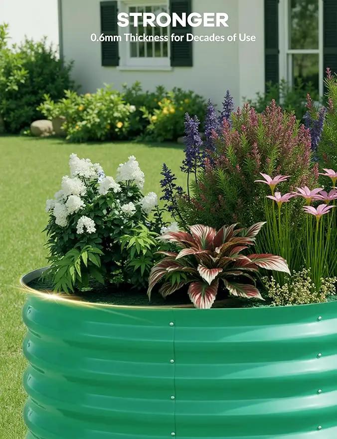2 Pcs Raised Garden Beds Outdoor 6x3x2ft - Galvanized Steel Planter Box for Vegetables, Flowers, Rust-Resistant Garden Box, Easy Assembly Raised Beds, Durable Planters for Outdoor Plants, Green by GreenHaven Gardens