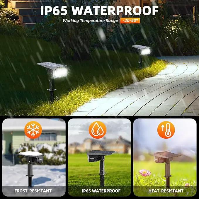 Solar Spot Lights Outdoor,IP65 Waterproof 40 LEDs Solar Landscape Spotlights,USB & Solar Powered Wall Lights,3 Modes Outdoor Solar Garden Lights Outdoor In-Ground Lights for Yard Porch 4 Pack by GreenHaven Gardens