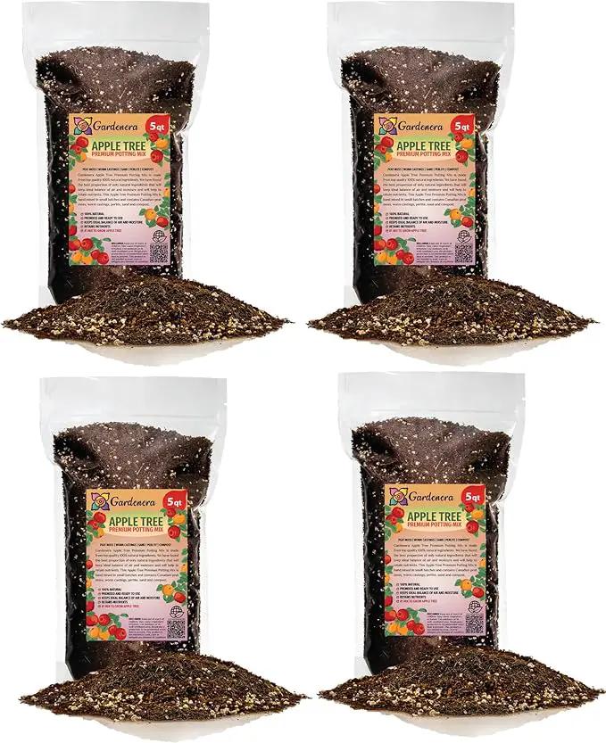 Premium Apple Potting Soil Mix - Optimal Nutrient-Rich Blend for Thriving and Juicy Apples - 20 Quart by GreenHaven Gardens