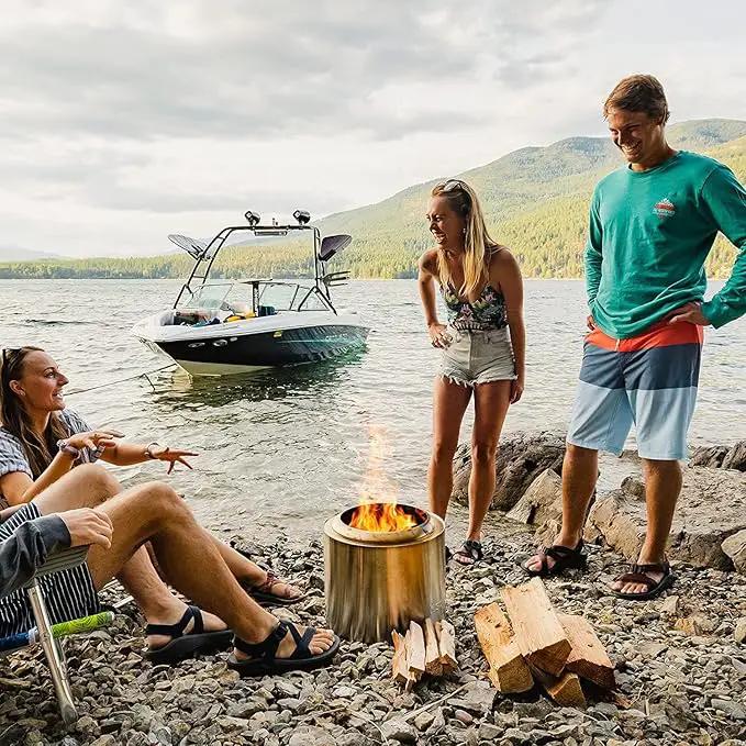 Solo Stove Ranger 2.0, 15 Inch Smokeless Fire Pit – Portable Stainless Steel Outdoor Fireplace with Carry Case - Lightweight Fireplace, Removable Ash Pan, Ideal for 2-4 People, 15lbs by GreenHaven Gardens