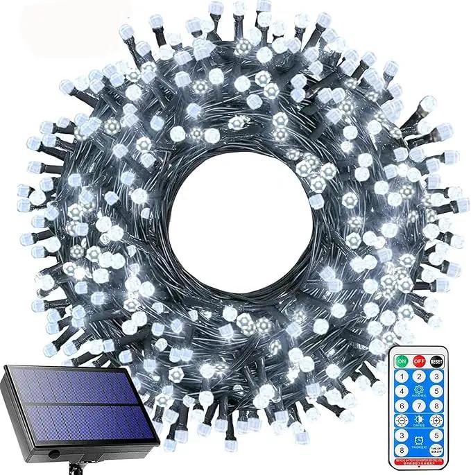 Solar String Lights Outdoor,115 Ft 300 LED Solar Christmas Lights with Remote,8 Modes Waterproof Patio Lights for Christmas Tree Patio Yard Garden Party Decor (White) by GreenHaven Gardens