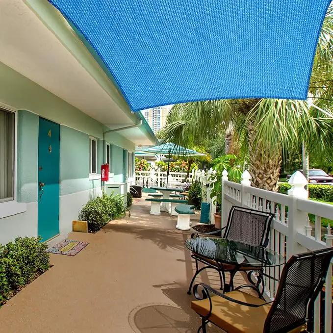 Eden's Decor Straight Flat-Edged Sun Shade Sail Rectangular 8' x 13' Blue UV-Blocking Outdoor Canopy Fabric Cloth Awning for Pergola Patio Garden Backyard Custom Size by GreenHaven Gardens